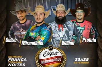 13ª EXPO MANDAGUAÇU CONTARÁ COM 4 ANJOS NA ARENA