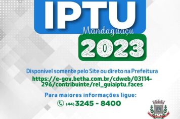 Prefeitura lança IPTU 2023 com opção de impressão do boleto via internet