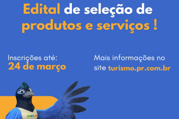 A Prefeitura Municipal de Mandaguaçu convida os empreendimentos e prestadores de serviços turísticos da cidade a participarem do Edital 01/2025, promovido pela Secretaria de Estado do Turismo (SETU) atraves do secretario de Estado MArcio Nunes.