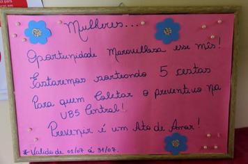 Departamento de Saúde promove ação para incentivar mulheres a realizarem o exame preventivo do câncer do colo de útero