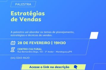 PALESTRA ESTRATÉGIAS DE VENDAS