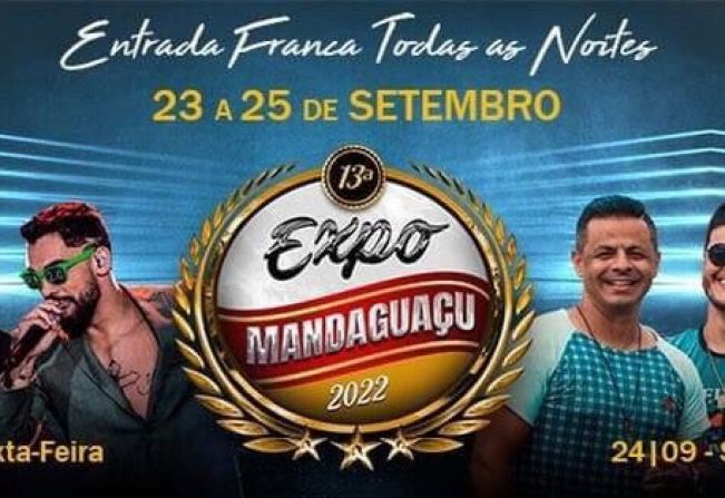 13ª EXPOMANDAGUAÇU vai contar com dois grandes show