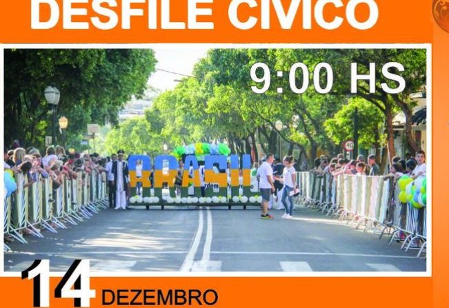 DESFILE CÍVICO DIA 14 DE DEZEMBRO ÀS 9 HORAS