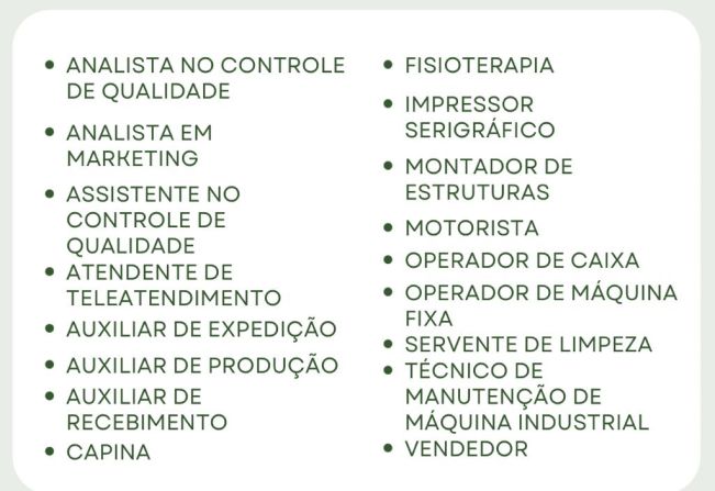 OPORTUNIDADE DE EMPREGO