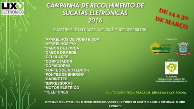 Departamento de Meio Ambiente promove campanha de recolhimento de sucatas eletrônicas 2016