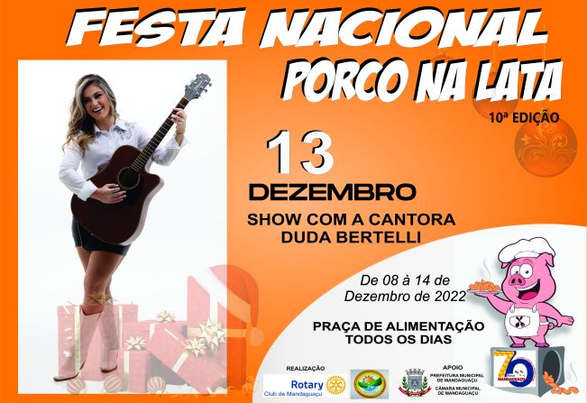 DIA 13 SHOW COM A CANTORA DUDA BERTELLI, QUE INCLUSIVE FEZ A ABERTURA DO MARINGÁ ENCANTADA EM MARINGÁ