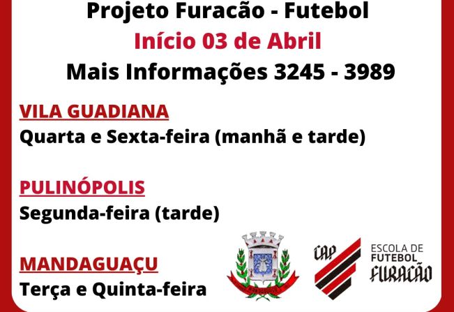 AVISO- PROJETO FURACÃO