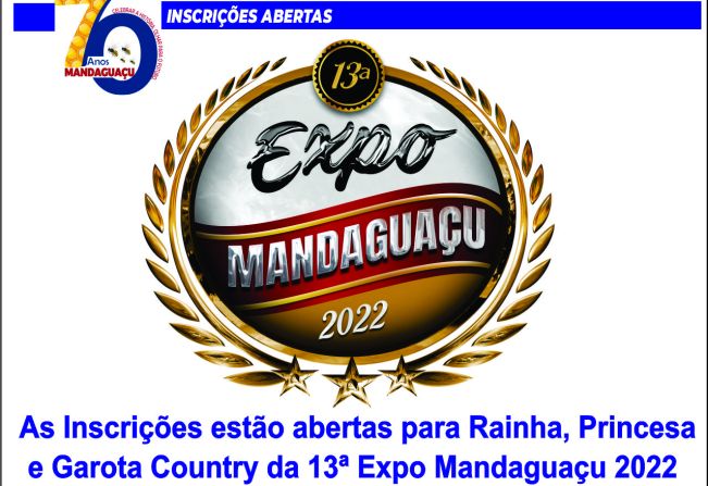 As Inscrições estão abertas para Rainha, Princesa e Garota Country da 13ª Expo Mandaguaçu 2022