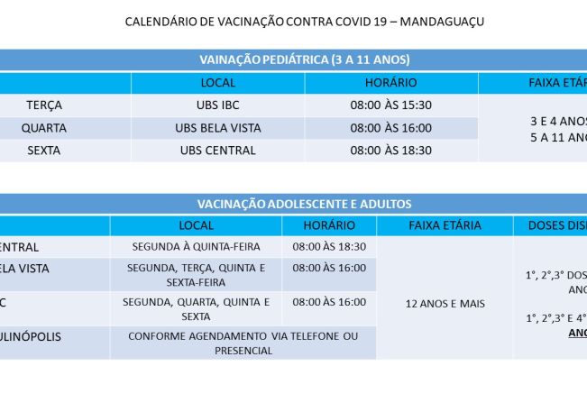  ALTERAÇÃO NO CALENDÁRIO DE VACINAÇÃO PARA DEZEMBRO