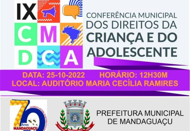 Mandaguaçu irá promover Conferência Municipal dos Direitos da Criança amanhã dia 25